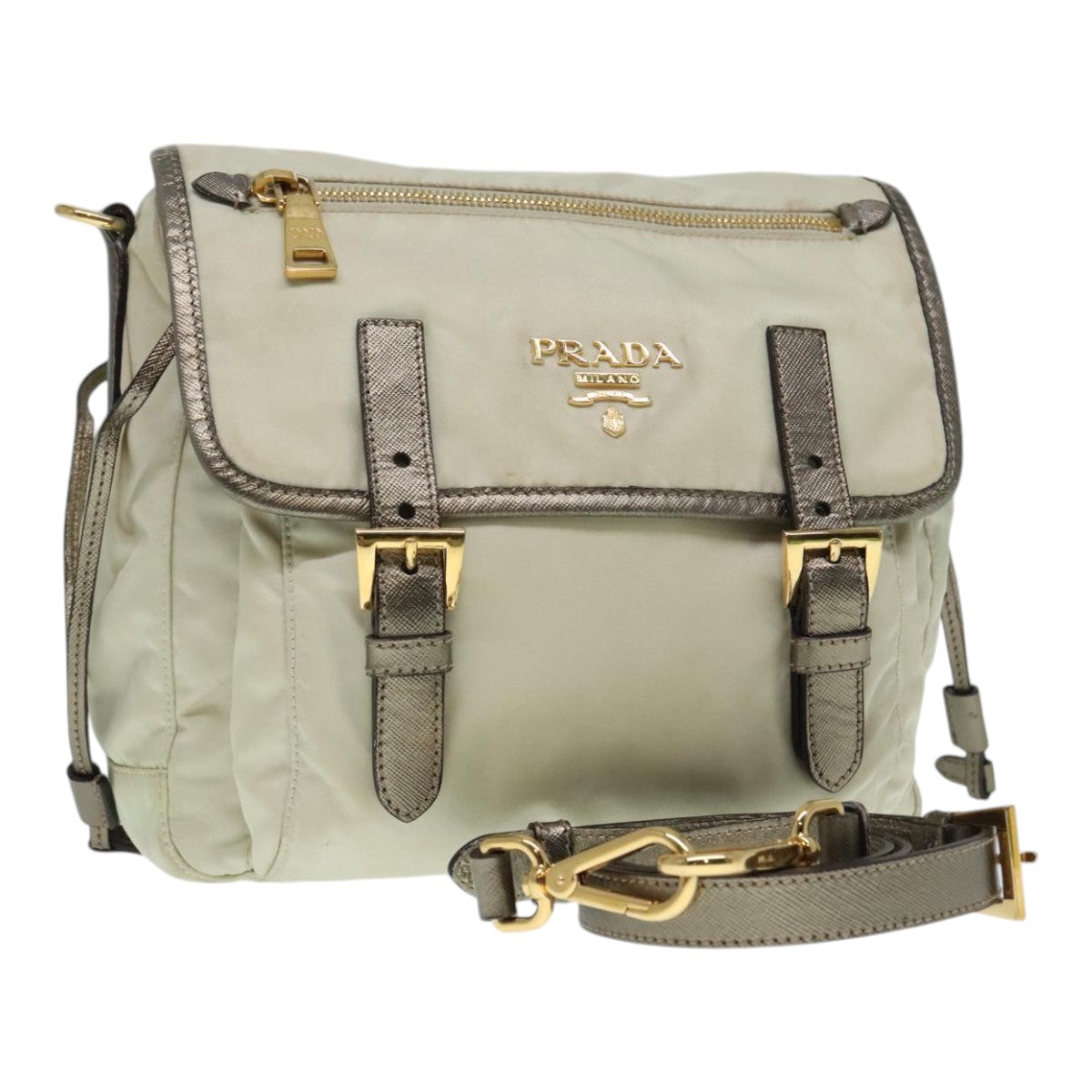 Luxury Prada Shoulder Bag Nylon Beige  91605