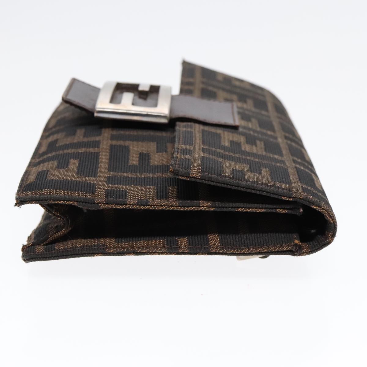 Luxury Fendi Zucca Canvas Clutch Bag Brown Black Silver91625