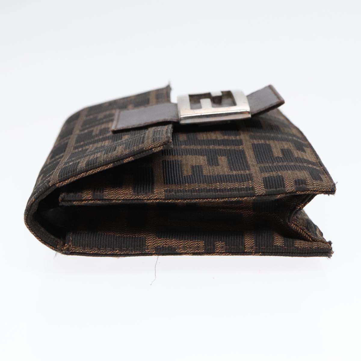 Luxury Fendi Zucca Canvas Clutch Bag Brown Black Silver91625