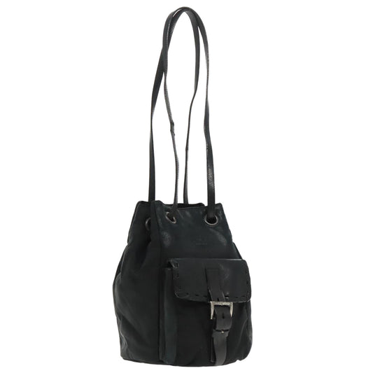 Luxury Prada Shoulder Bag Leather Black  91635