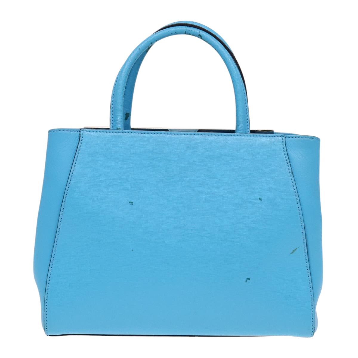 Luxury Fendi To joule Hand Bag Leather 2way Blue Silver91658