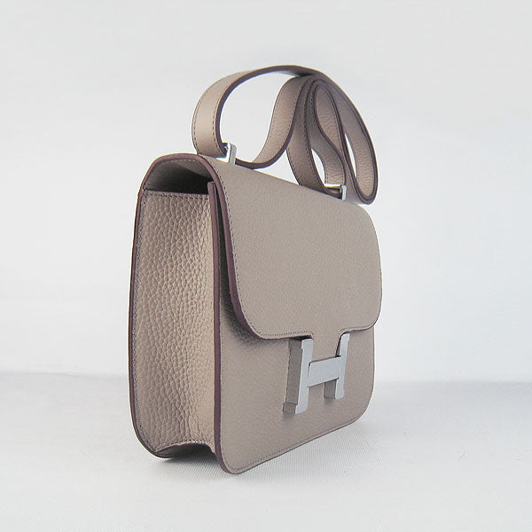 Luxury Hermes Constance Cowskin Leather Bag H017 grey silver