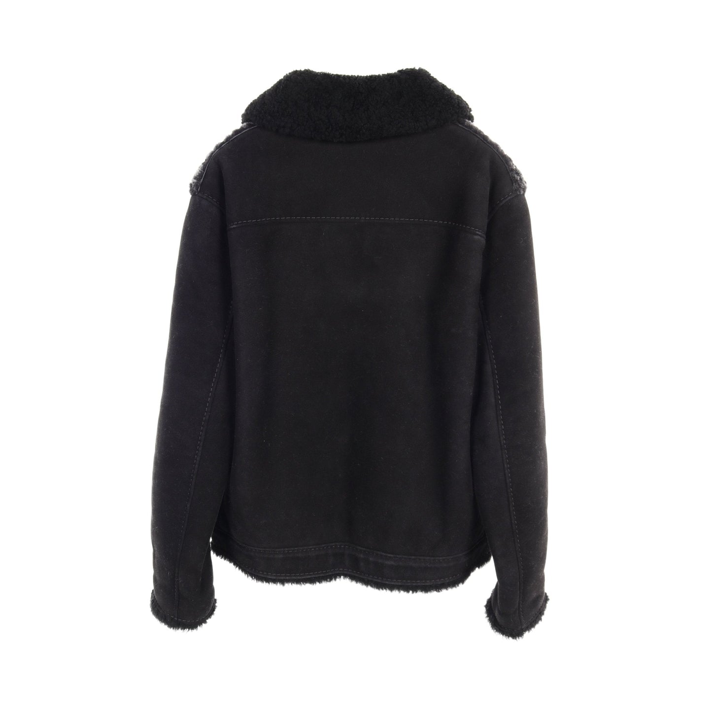 Luxury Fendi Zucca Jacket Mouton Black Gray