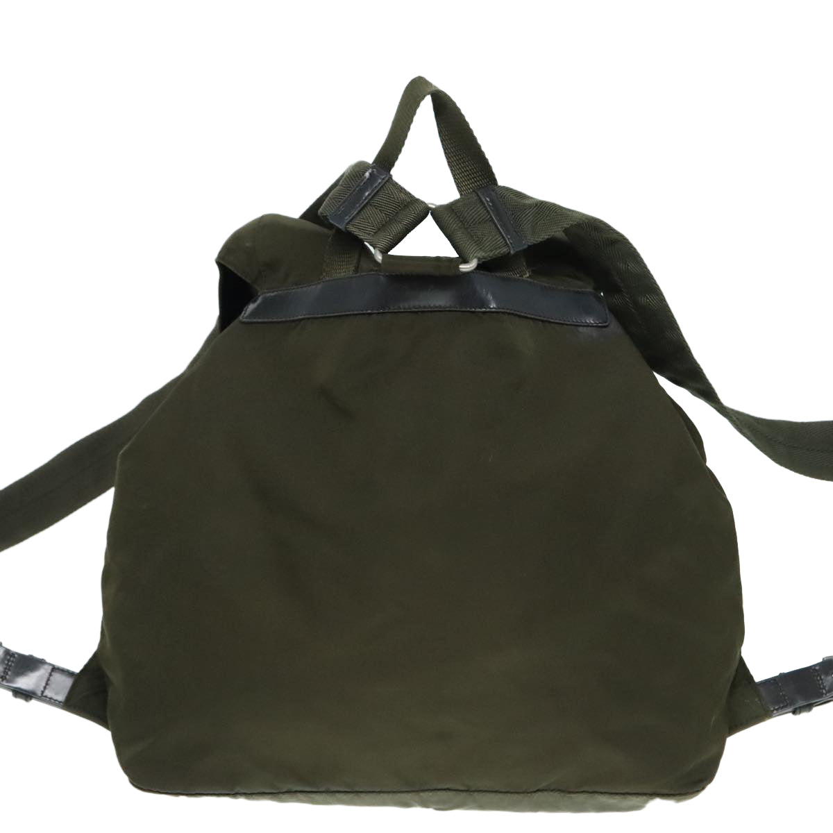 Luxury Prada Backpack Nylon Khaki Silver  91759