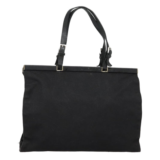 Luxury Prada Tote Bag Canvas Black Silver  91760