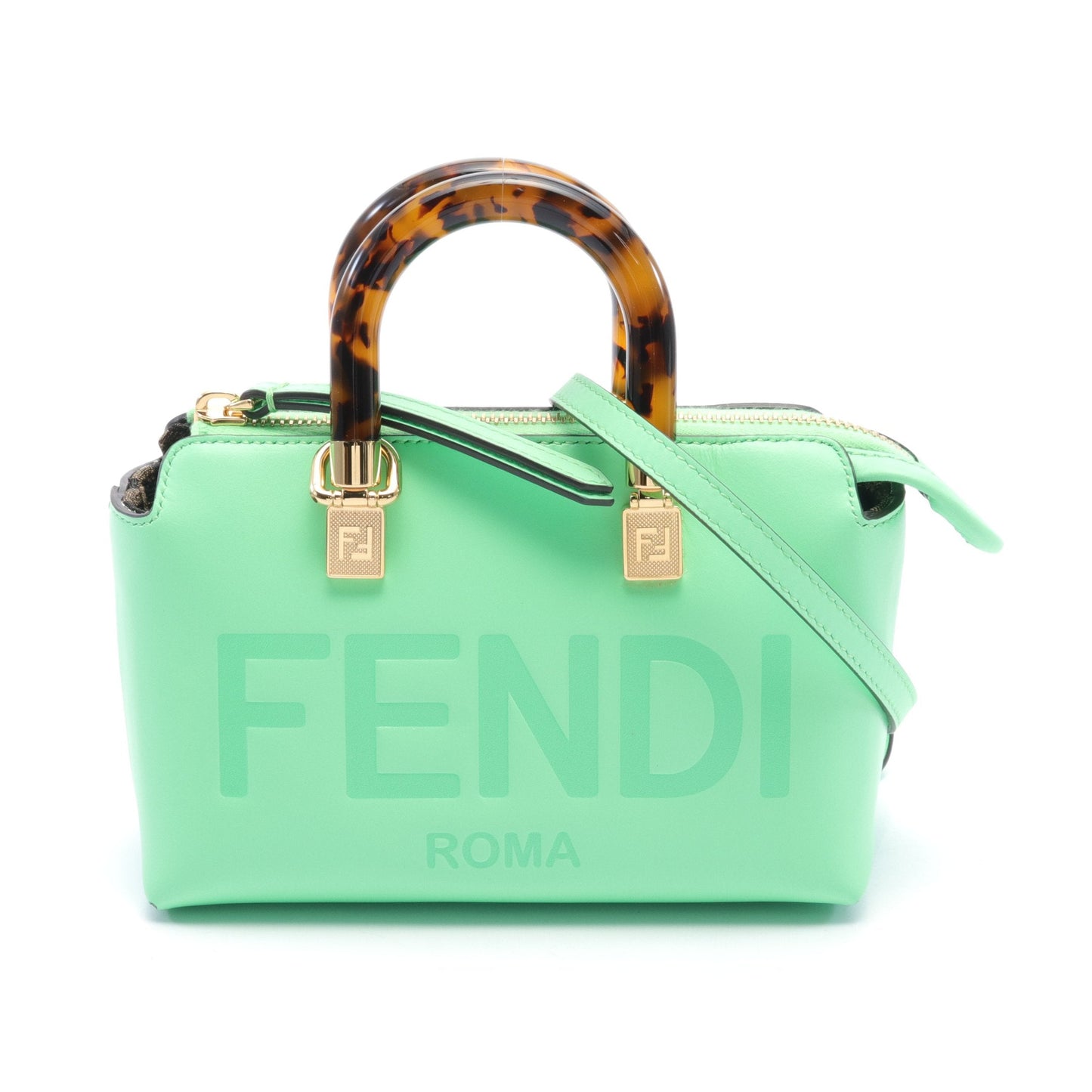 Luxury Fendi By the way Mini Handbag Leather Green 2WAY