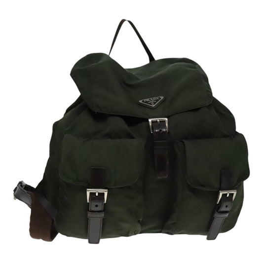 Luxury Prada Backpack Nylon Khaki Brown Silver  91834