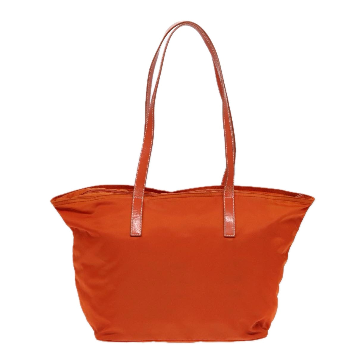 Luxury Prada Tote Bag Nylon Leather Orange Silver  91856