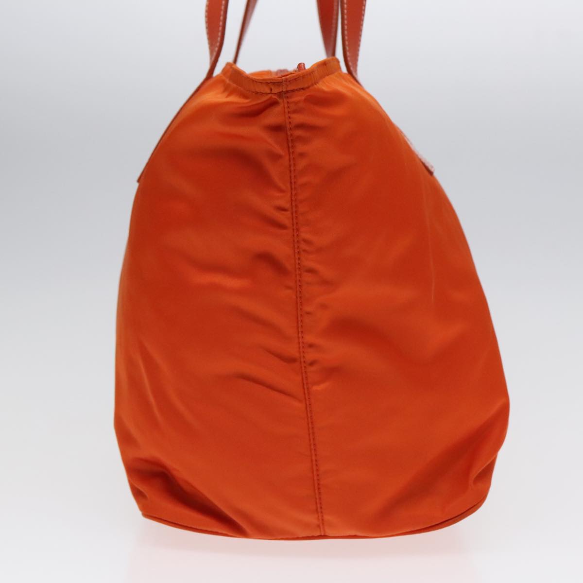 Luxury Prada Tote Bag Nylon Leather Orange Silver  91856