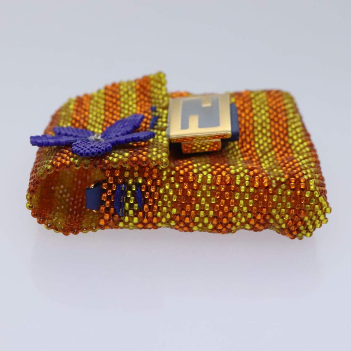 Luxury Fendi Chain Shoulder Bag Beads Orange Gold91931
