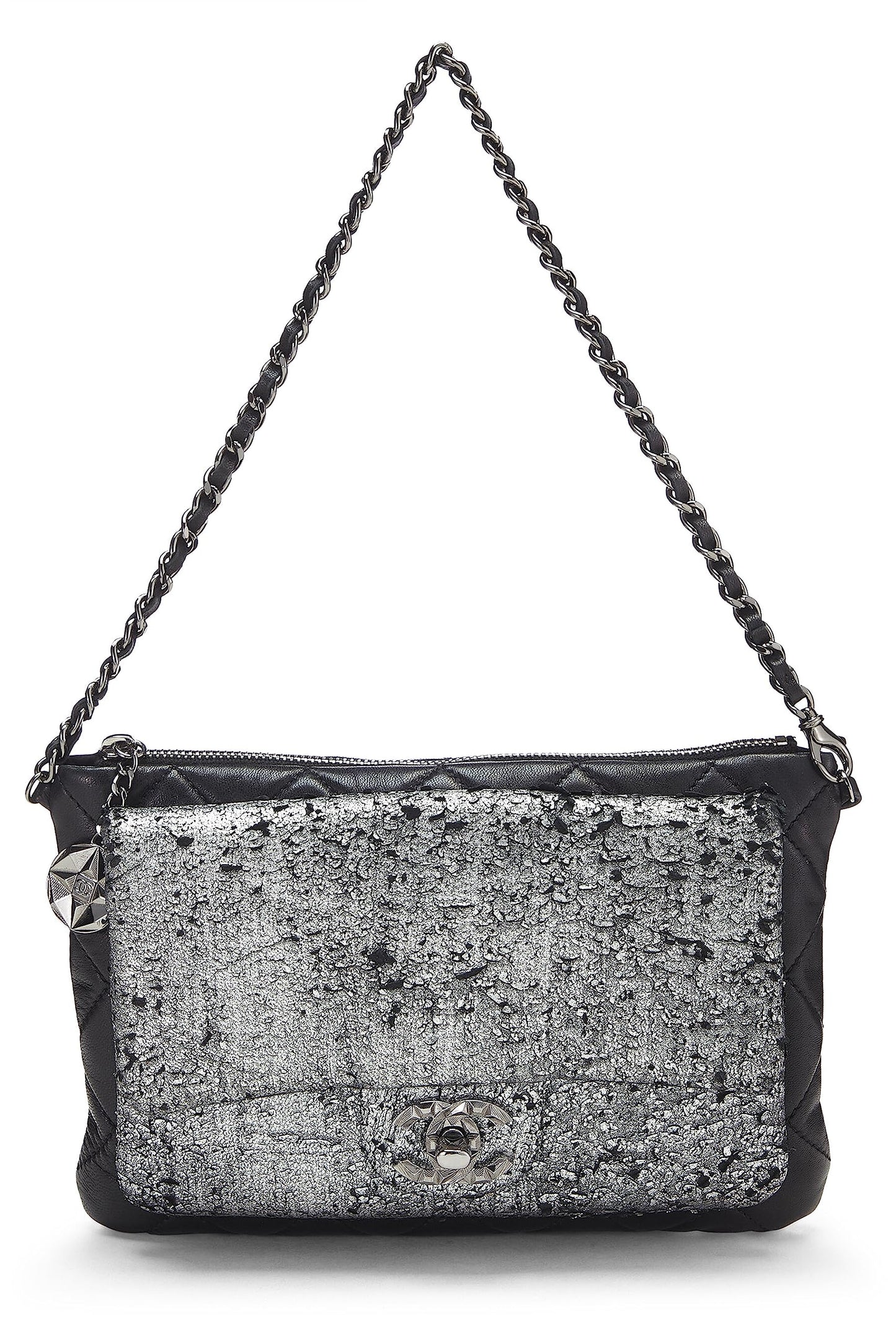 Chanel,  Silver Metallic Lambskin Mineral Nights Evening Bag, Multi