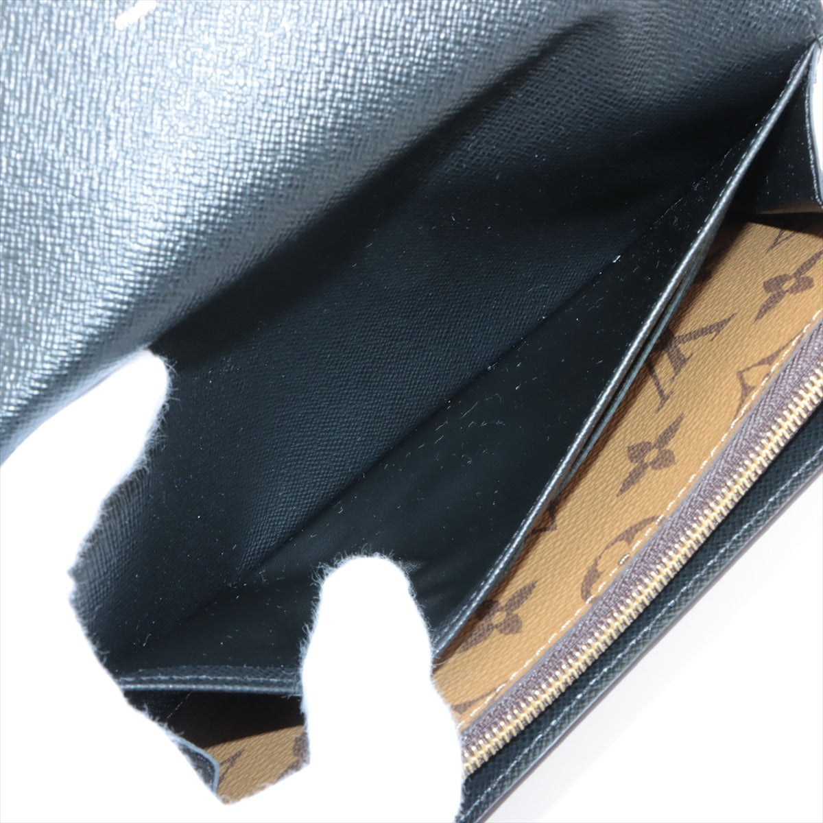 Louis Vuitton Giant Monogram Reversee Portfolio Sarah M80726 Black  Brown Long  Reaction Wallet