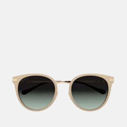 Luxury Gucci Trending 2025 Ivory / Beige - GG1015 horsebit round-frame sunglasses
