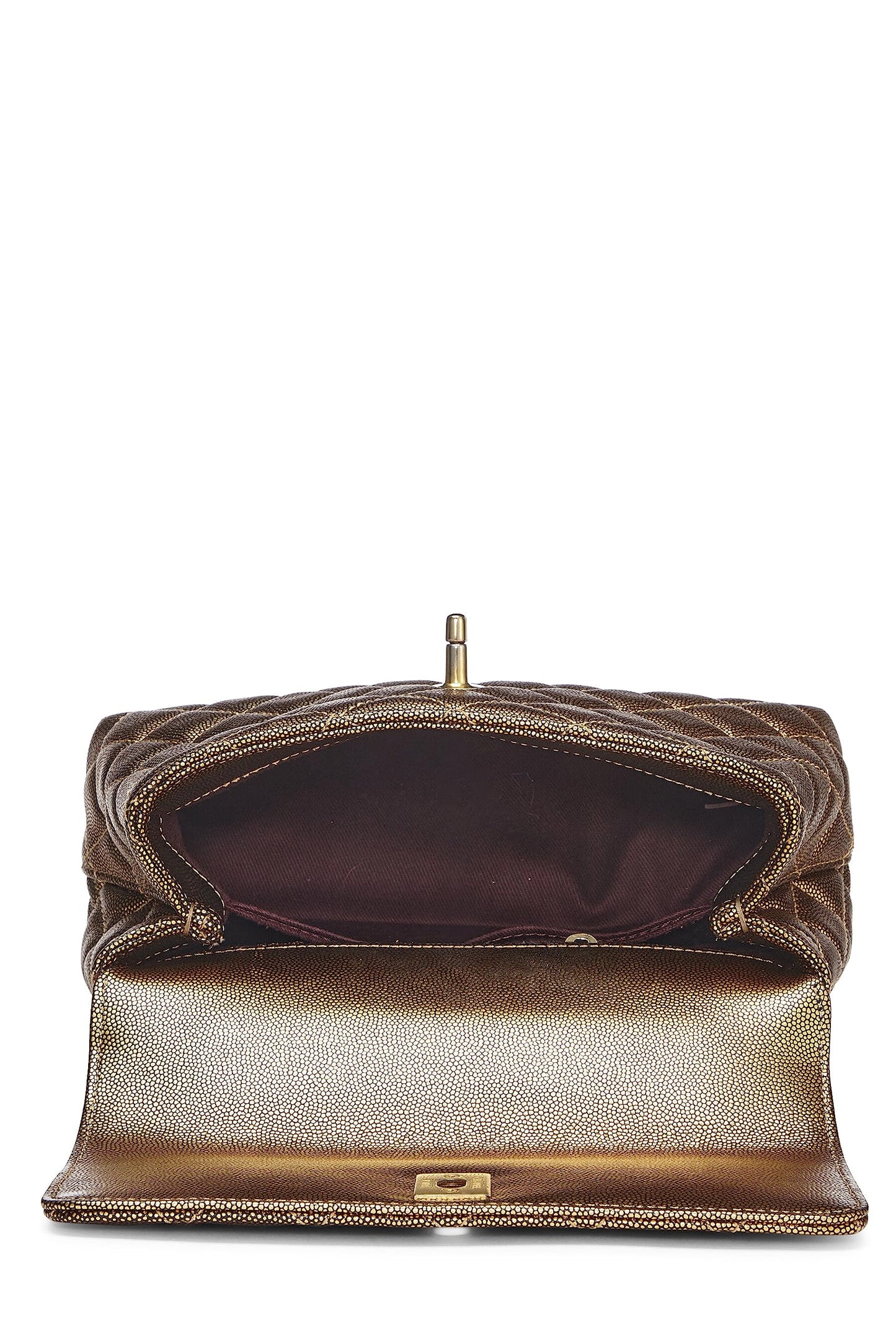 Chanel,  Gold Caviar Coco Handle Bag Medium, Gold