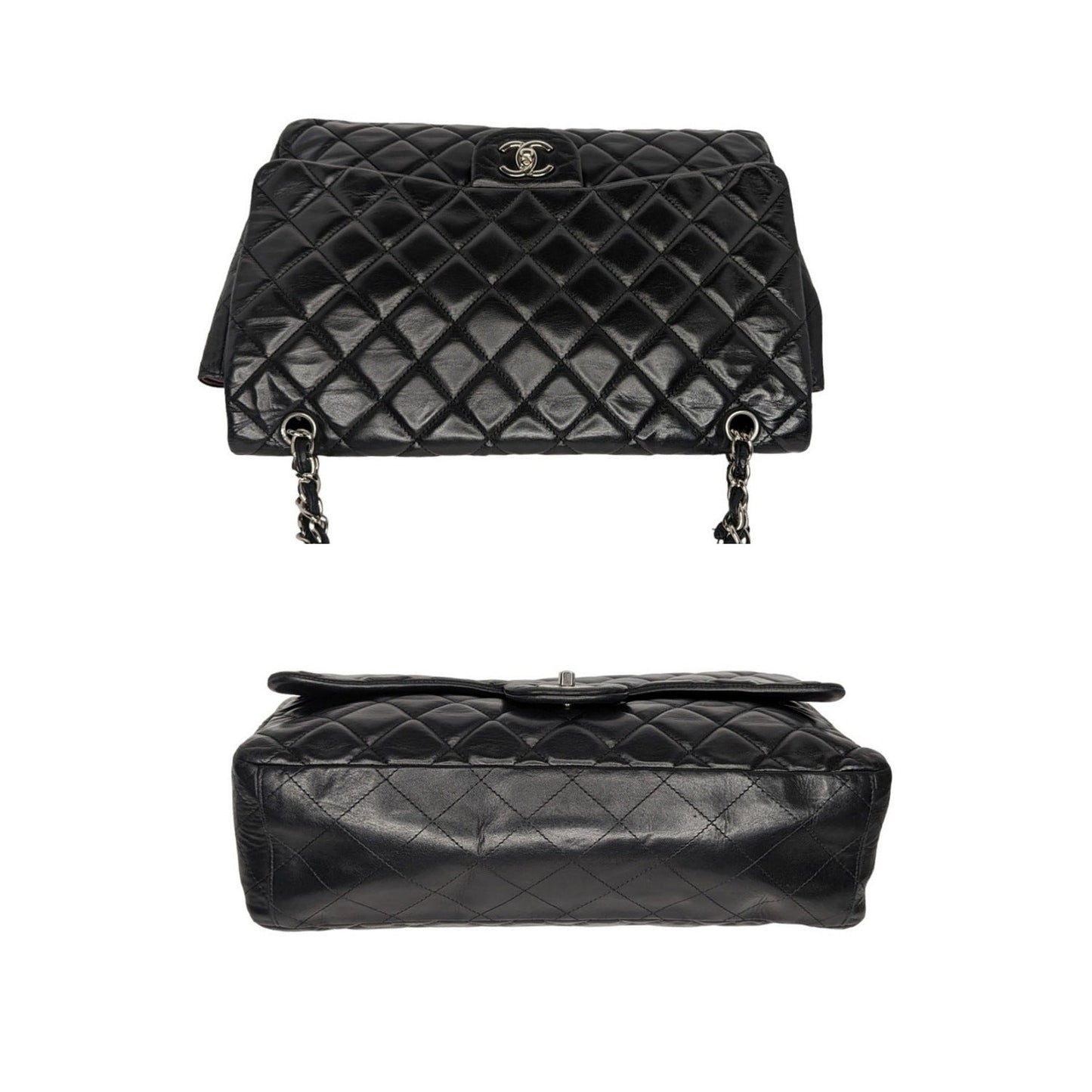 Luxury Chanel bag Lambskin Quilted Maxi Classic Single Flap Black