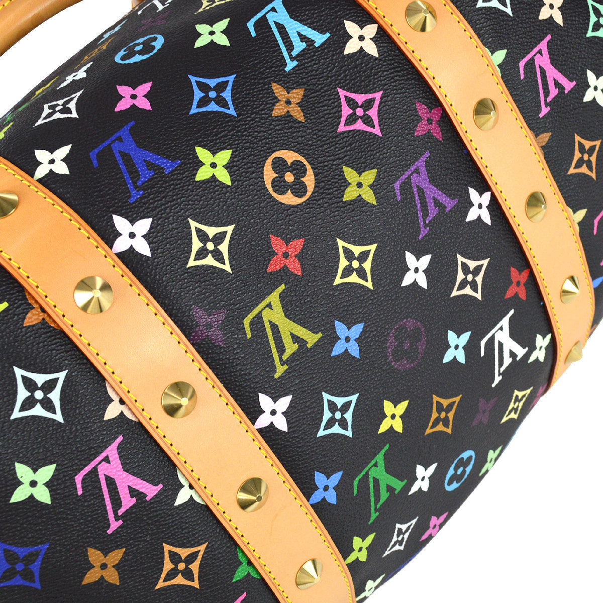 Louis Vuitton 2004 Black Monogram Multicolor Keepall 45 M92640