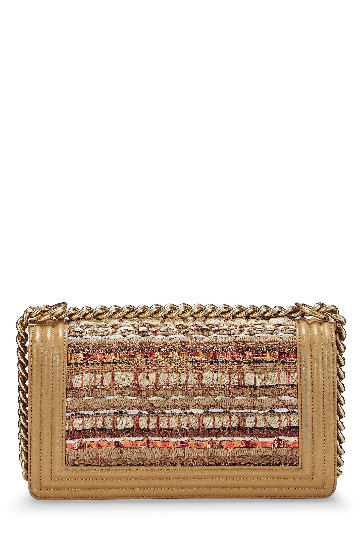 Chanel,  Beige Tweed Boy Bag Medium, Beige