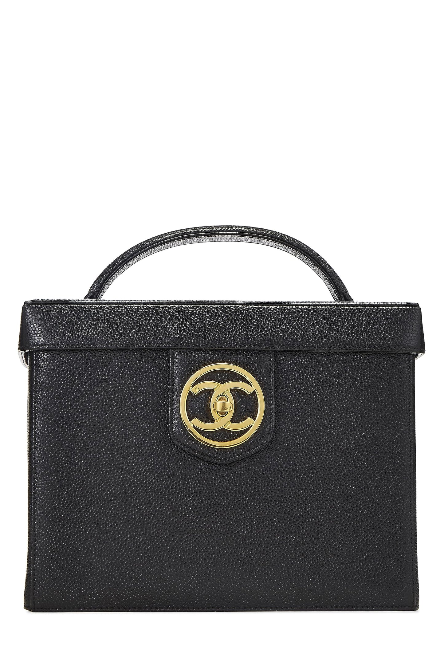 Chanel,  Black Caviar Circle 'CC' Vanity Large, Black