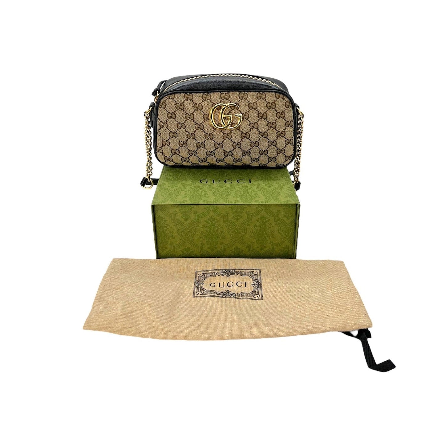 Luxury Gucci GG Canvas Small Marmont Matelasse Camera Bag