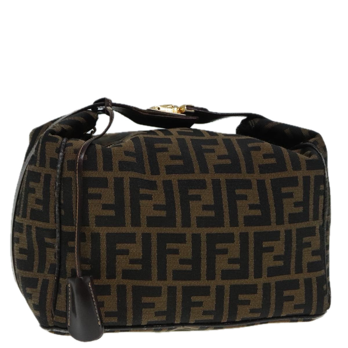 Luxury Fendi Zucca Canvas Vanity Hand Bag Brown92101