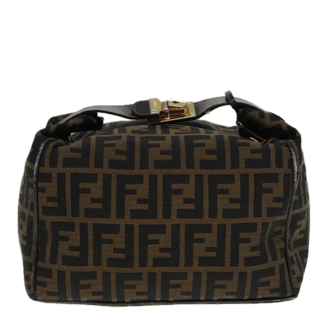 Luxury Fendi Zucca Canvas Vanity Hand Bag Brown92101