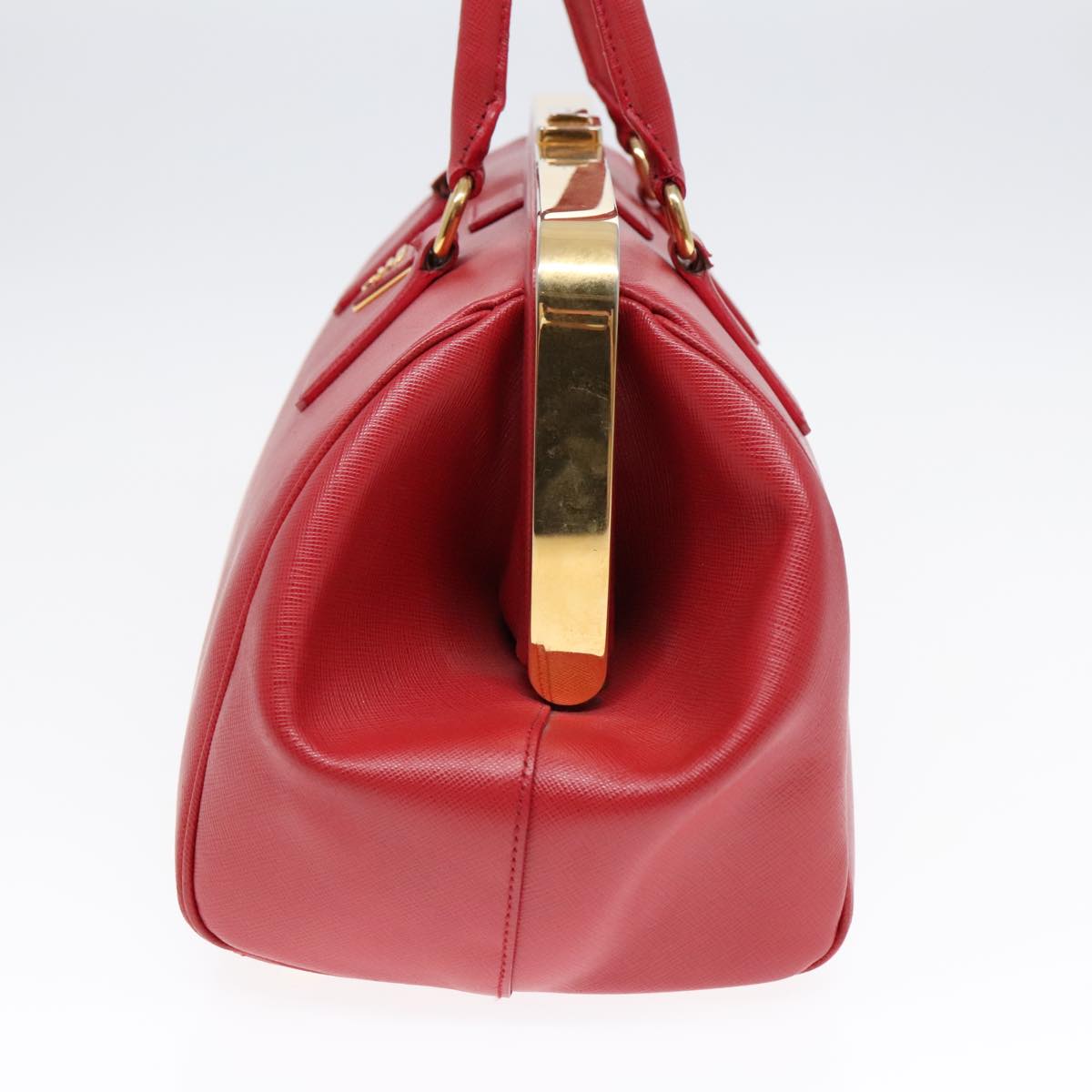 Luxury Prada Hand Bag Safiano leather Red Gold  92106