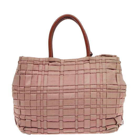 Luxury Prada Hand Bag Nylon Enamel 2way Brown Gold  92117