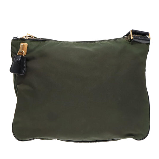Luxury Prada Shoulder Bag Nylon Khaki Gold  92218