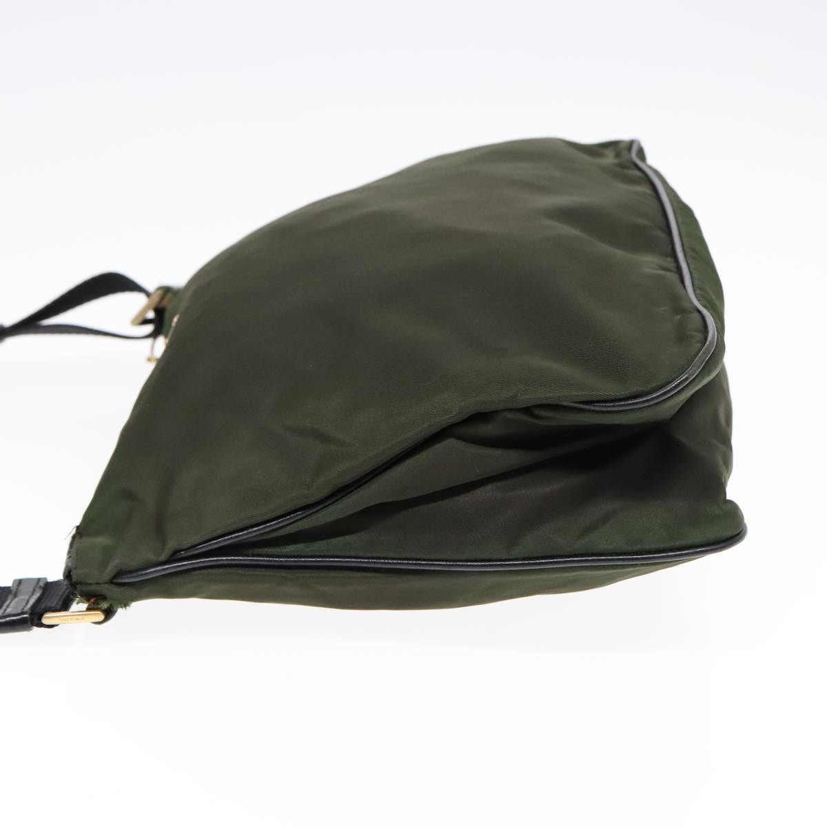 Luxury Prada Shoulder Bag Nylon Khaki Gold  92218