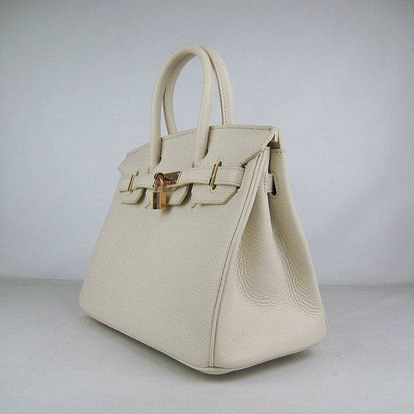 Luxury Hermes Birkin 30cm Togo Leather Handbags Beige Golden