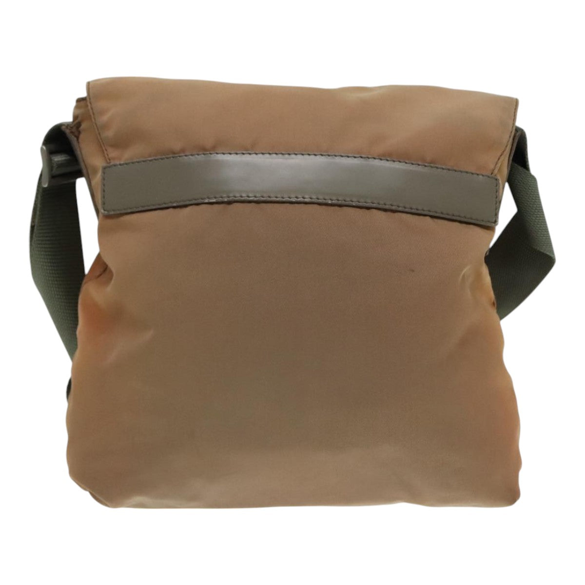 Luxury Prada Shoulder Bag Nylon Silver Brown  92342