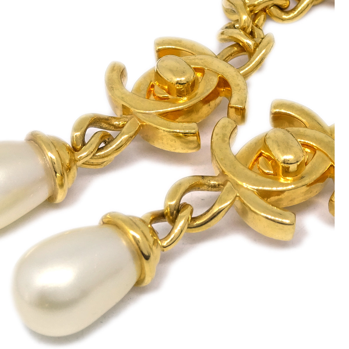 Luxury Chanel Artificial Pearl Turnlock Chain Necklace 97A