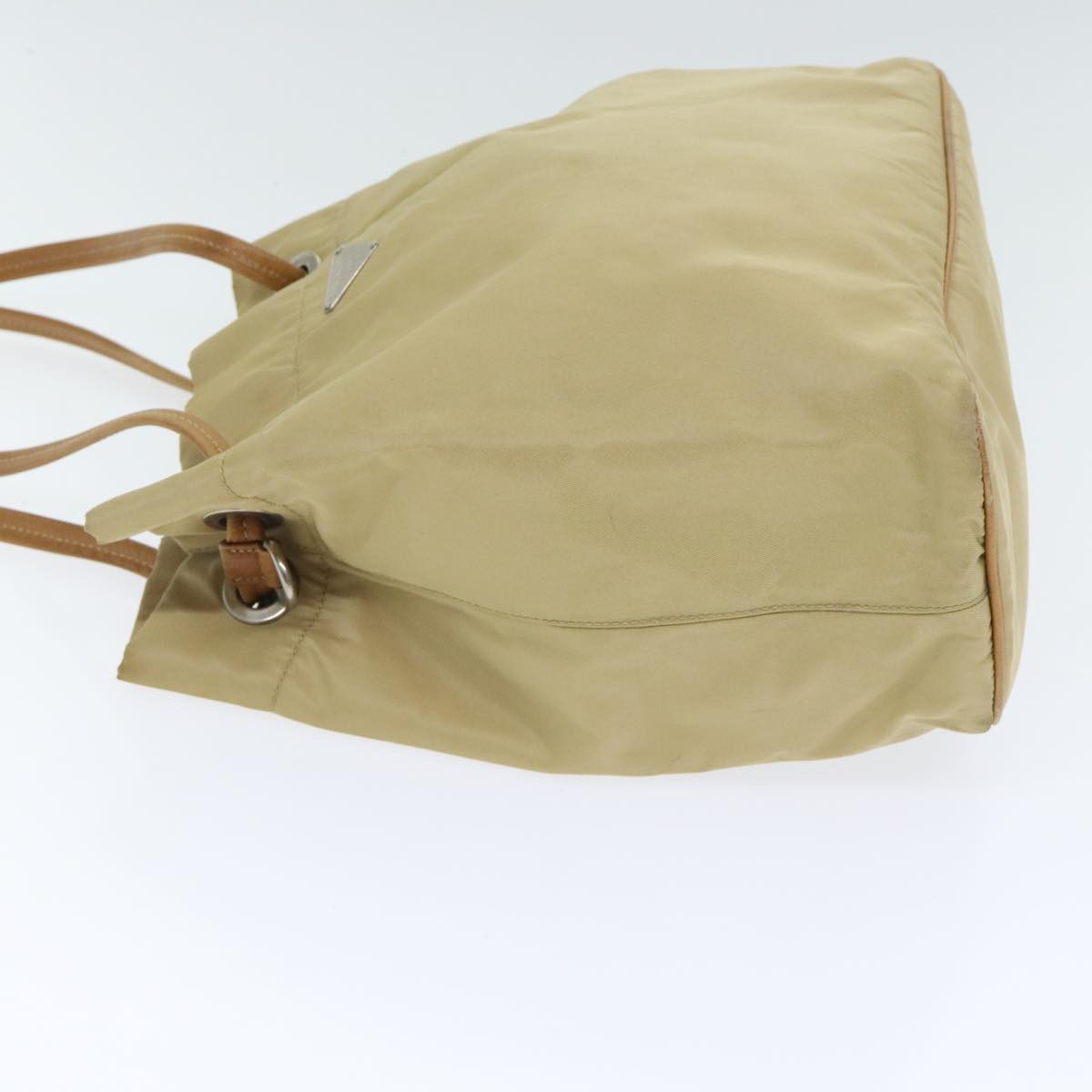 Luxury Prada Shoulder Bag Nylon Beige Silver  92399