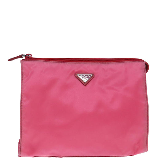 Luxury Prada Clutch Bag Nylon Pink Silver  92400