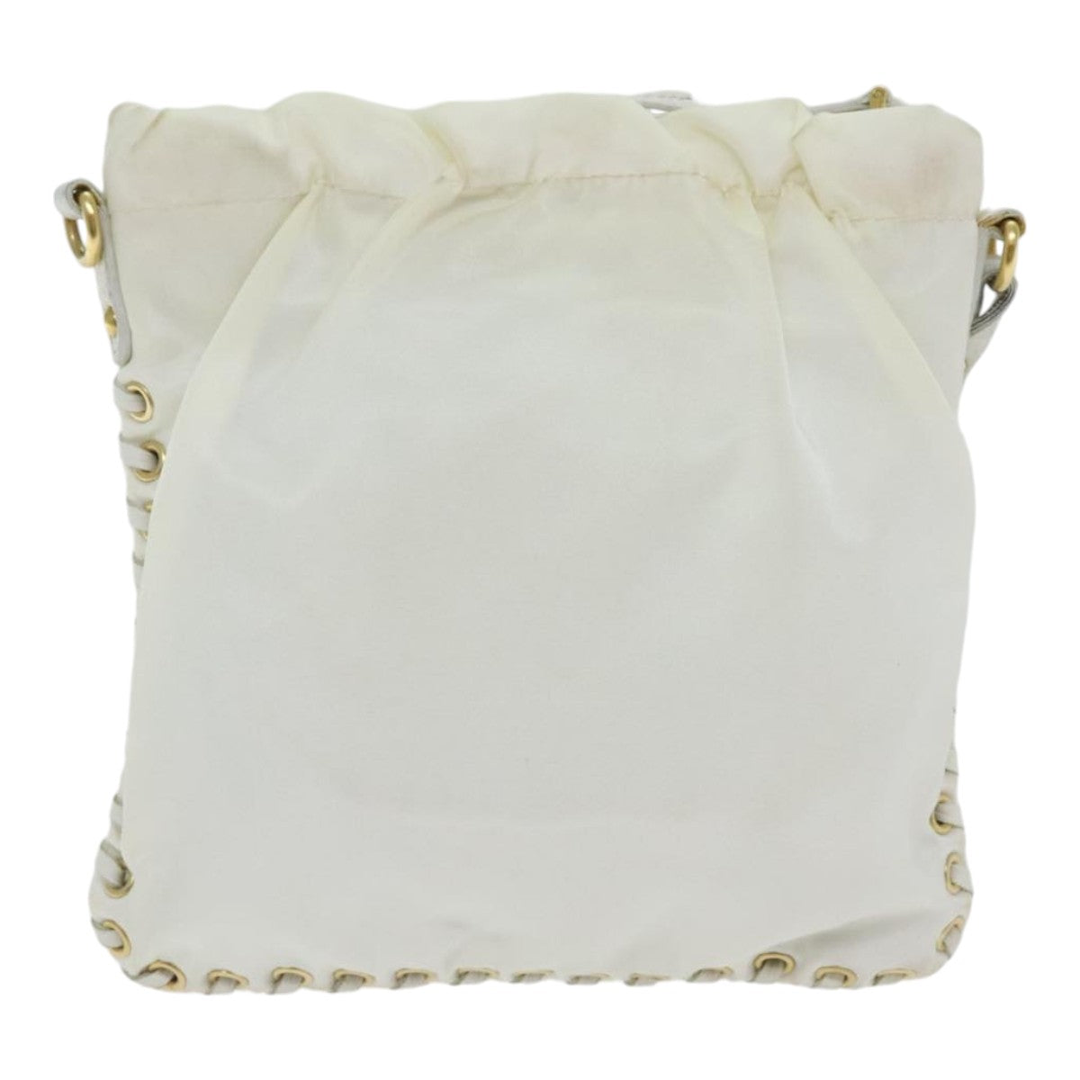 Luxury Prada Shoulder Bag Nylon White Gold  92404