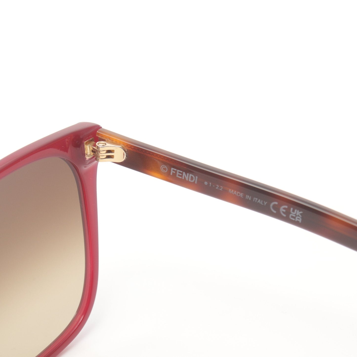 Luxury Fendi Square Sunglasses Red Brown