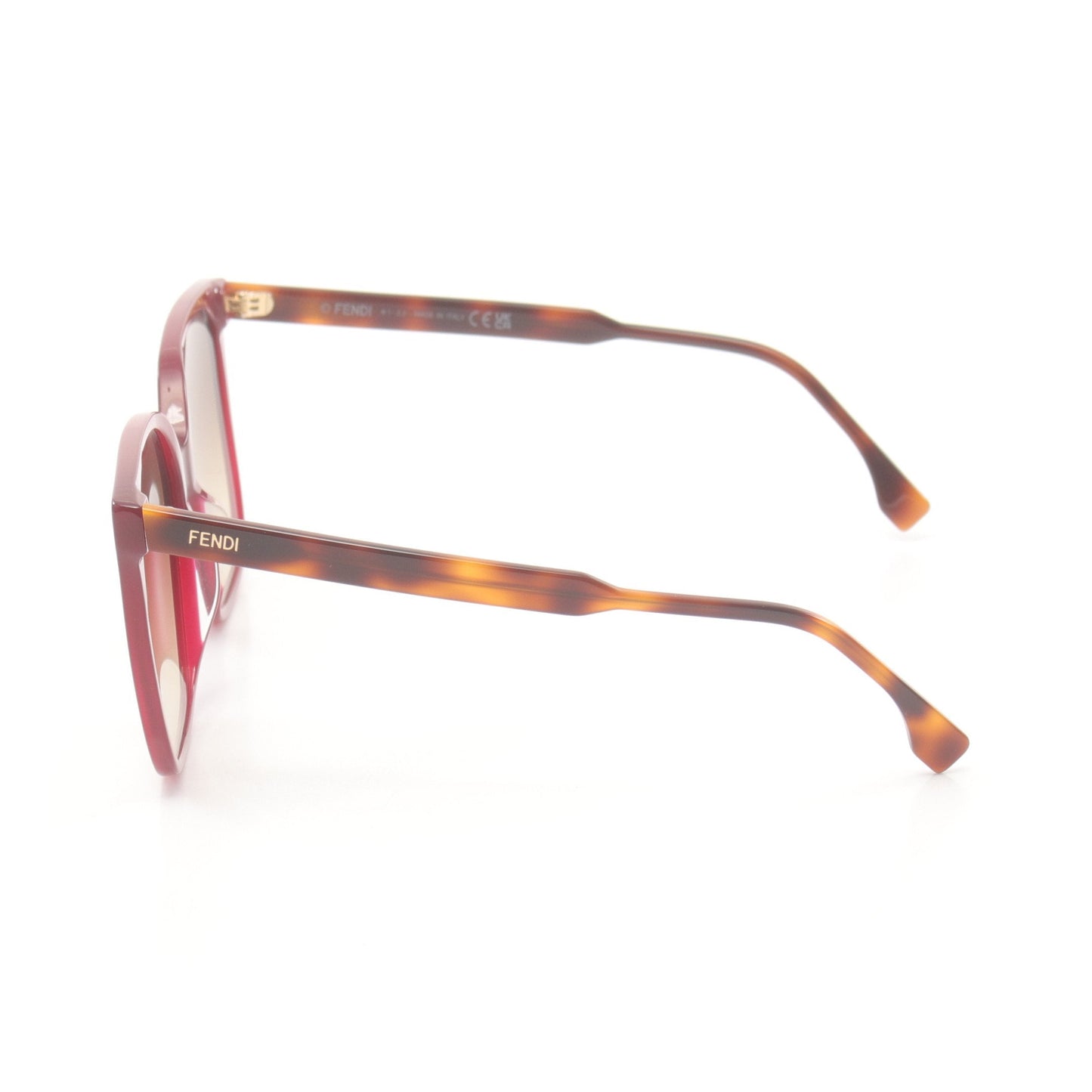 Luxury Fendi Square Sunglasses Red Brown