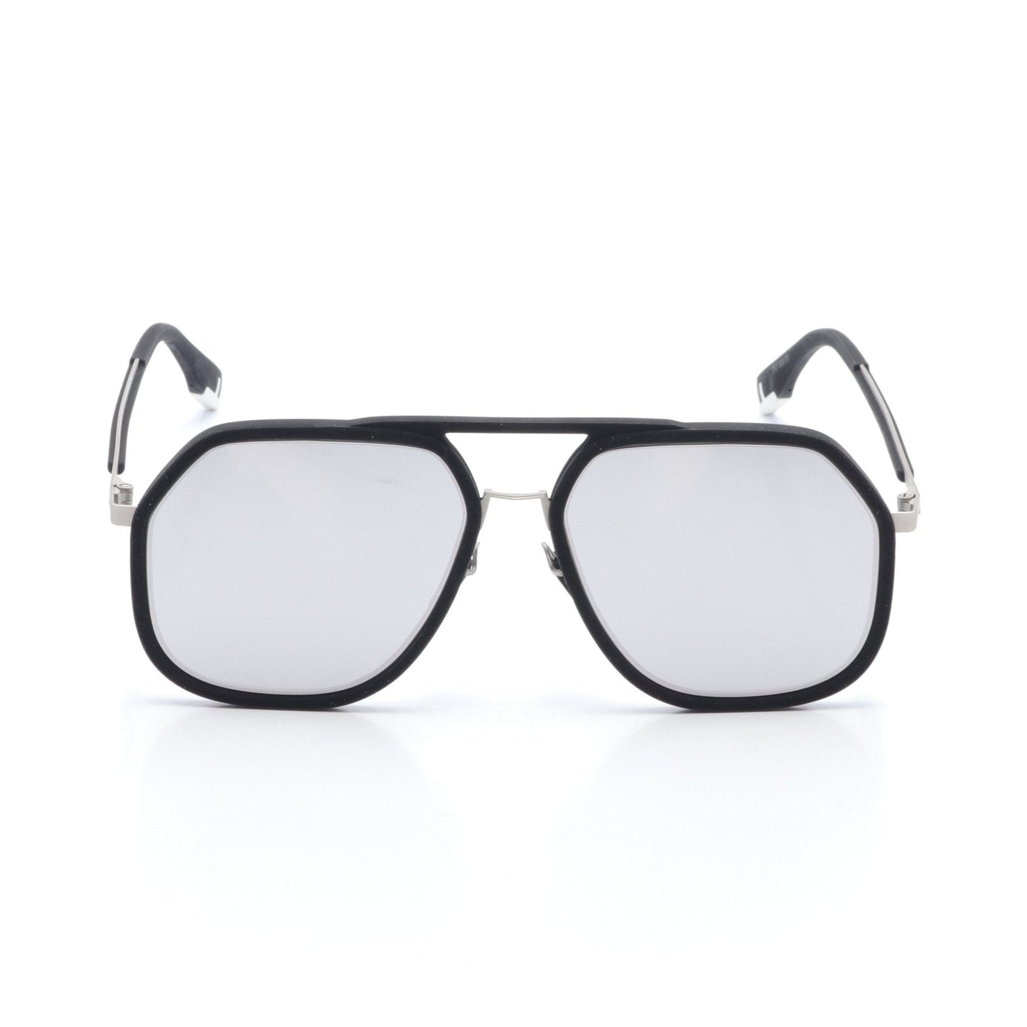 Luxury Fendi Sunglasses Black White Silver