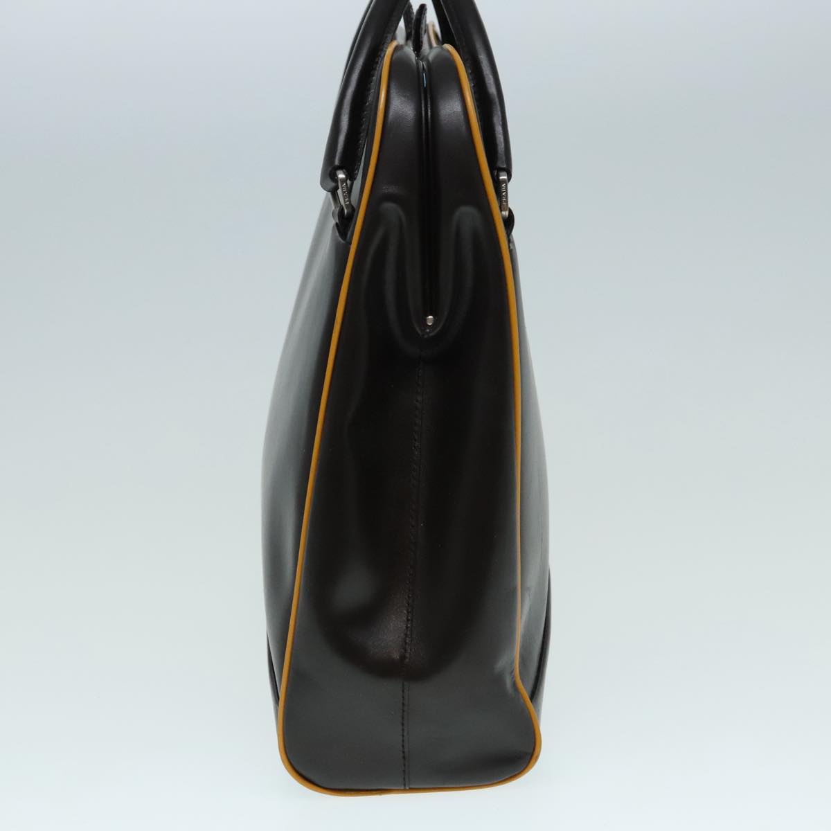 Luxury Prada Hand Bag Leather Brown Silver  92452