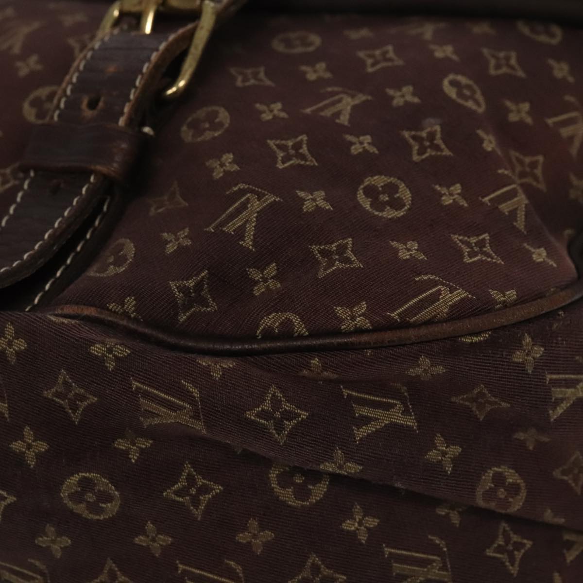 LOUIS VUITTON Monogram Mini Lin Saumur XL Shoulder Bag Ebene M95220 92467