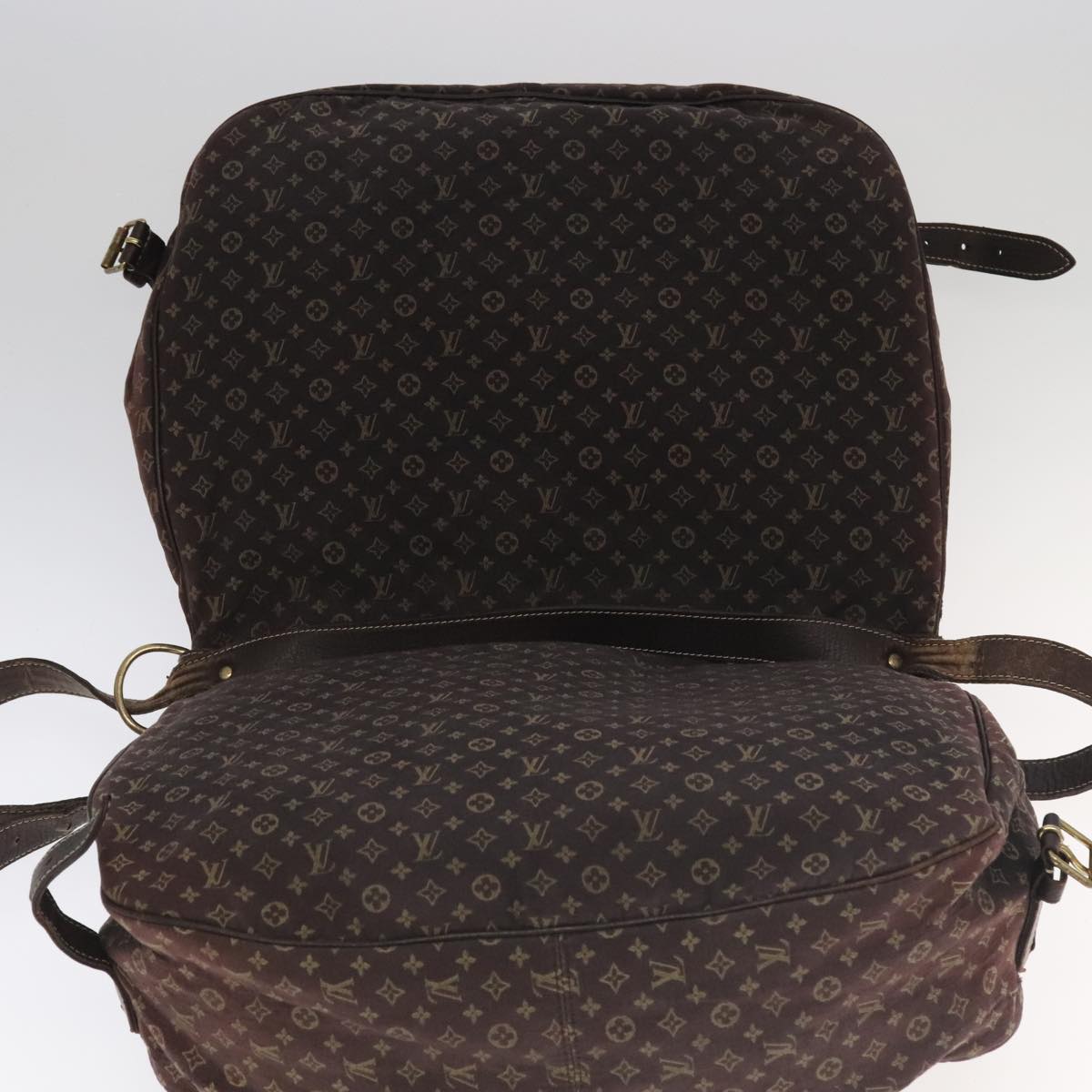 LOUIS VUITTON Monogram Mini Lin Saumur XL Shoulder Bag Ebene M95220 92467