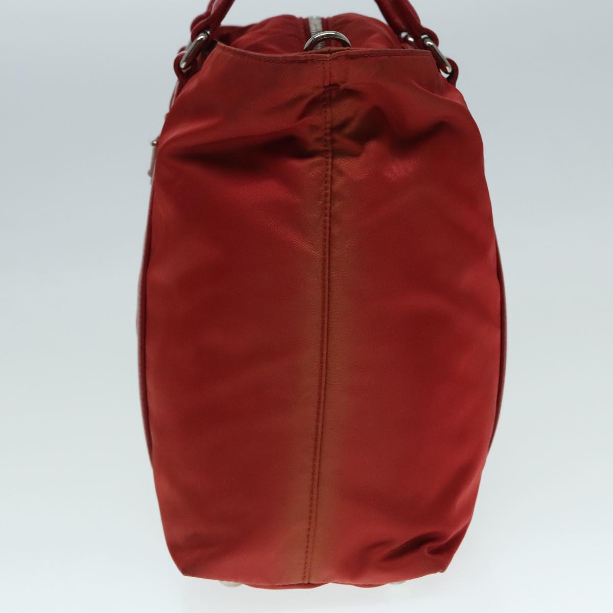 Luxury Prada Hand Bag Nylon 2way Red Silver  92474