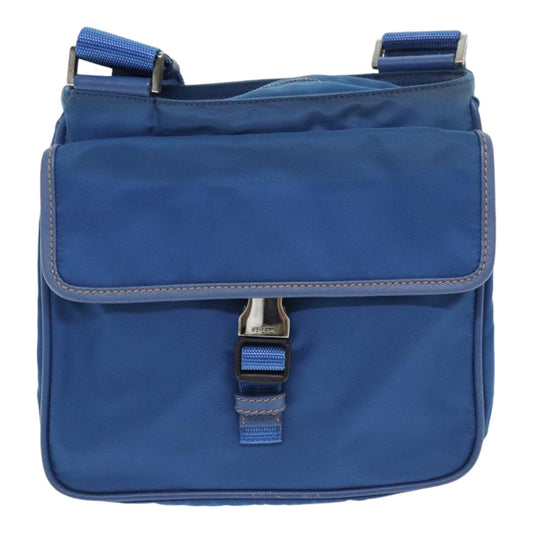 Luxury Prada Shoulder Bag Nylon Blue Silver  92475