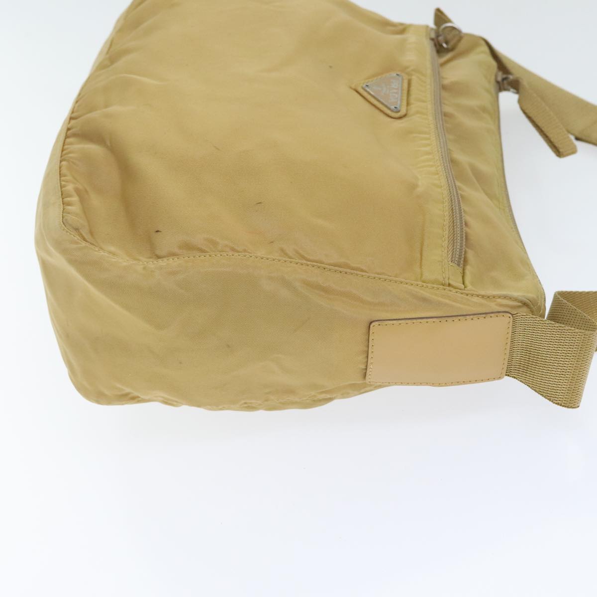 Luxury Prada Shoulder Bag Nylon Beige Silver  92490