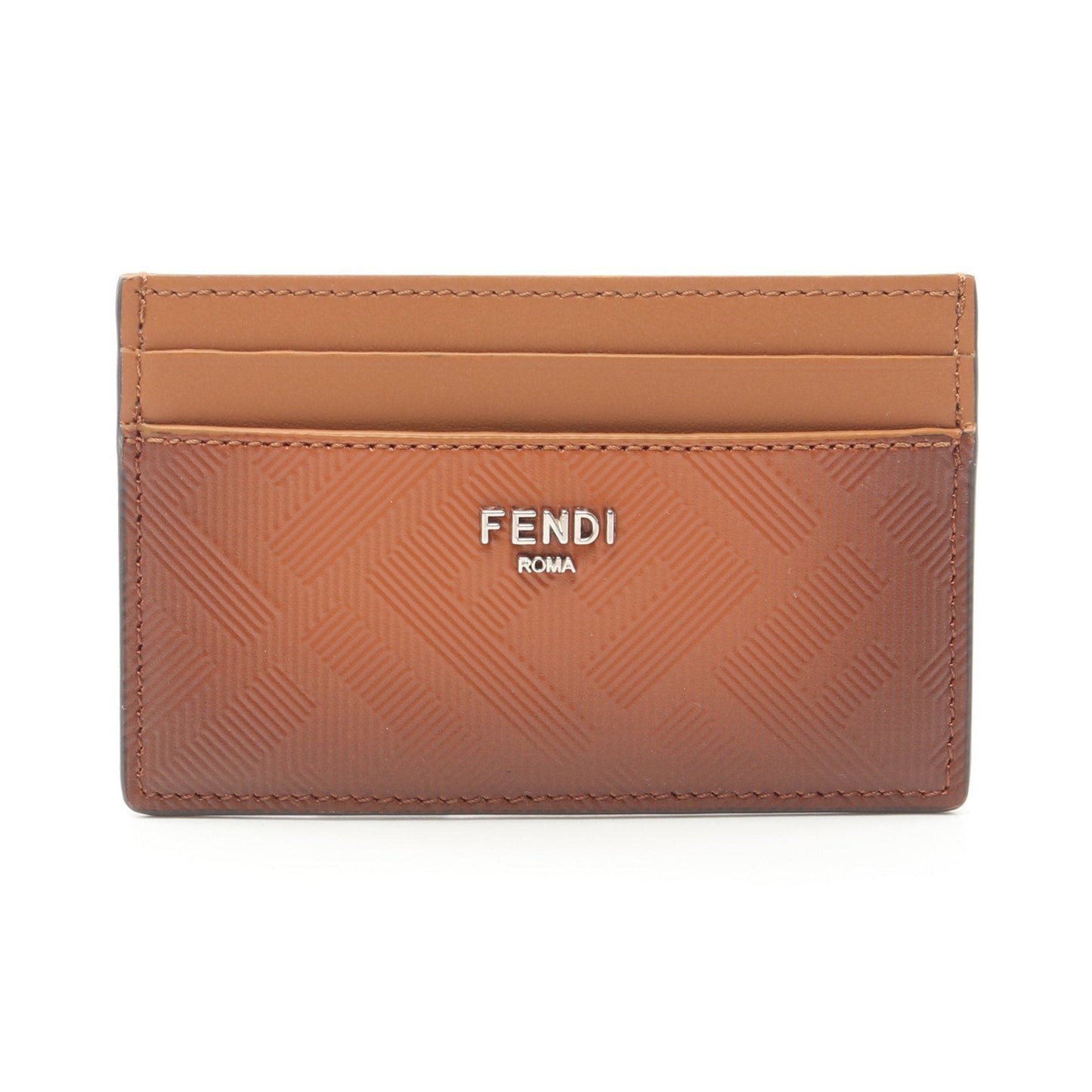 Luxury Fendi Card case Leather Brown