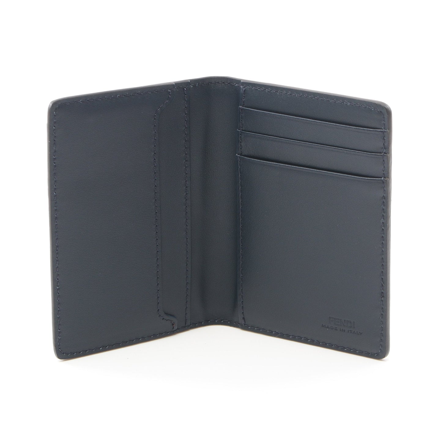 Luxury Fendi Diagonal Card case PVC Leather Dark navy