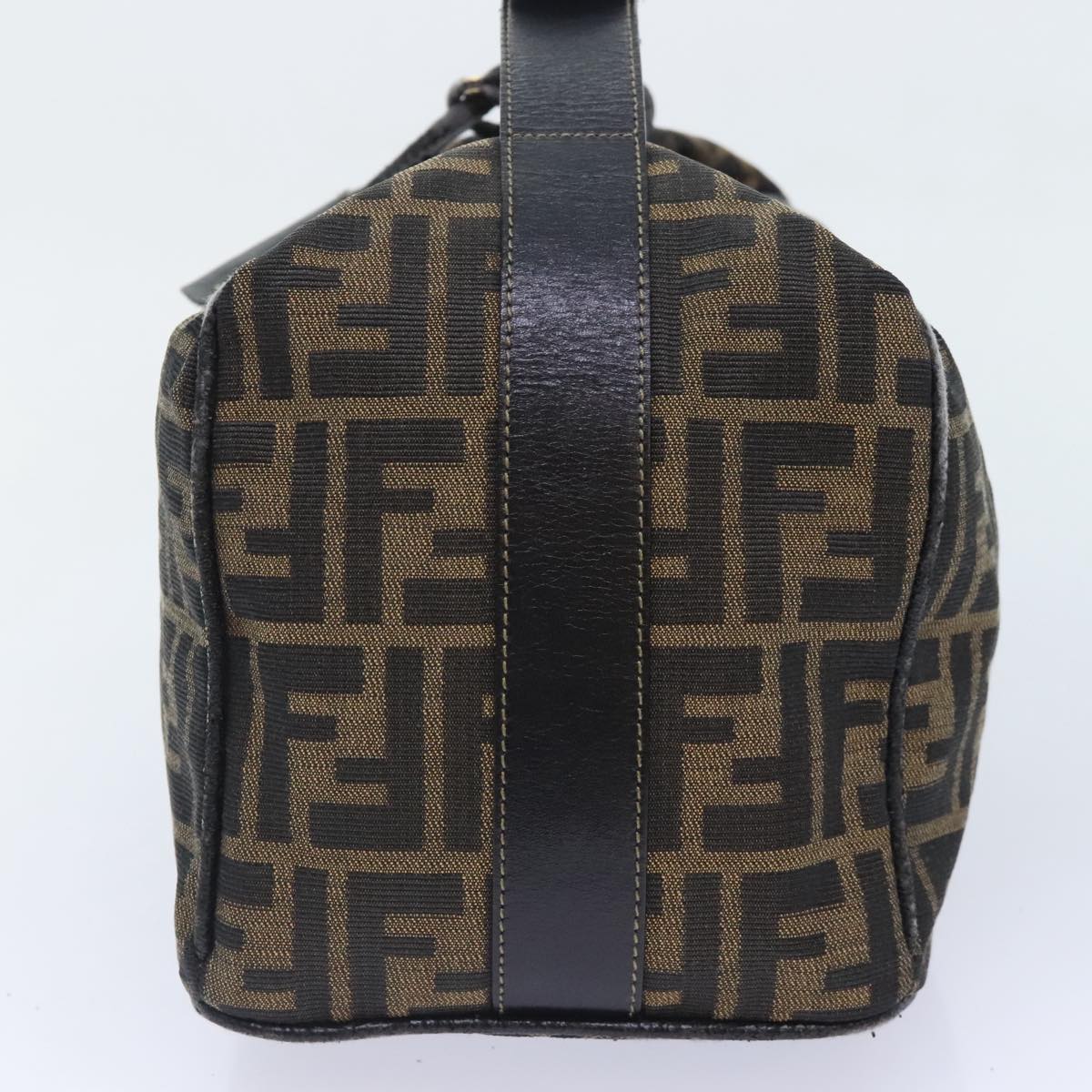 Luxury Fendi Zucca Canvas Vanity Pouch Brown Black gold92526