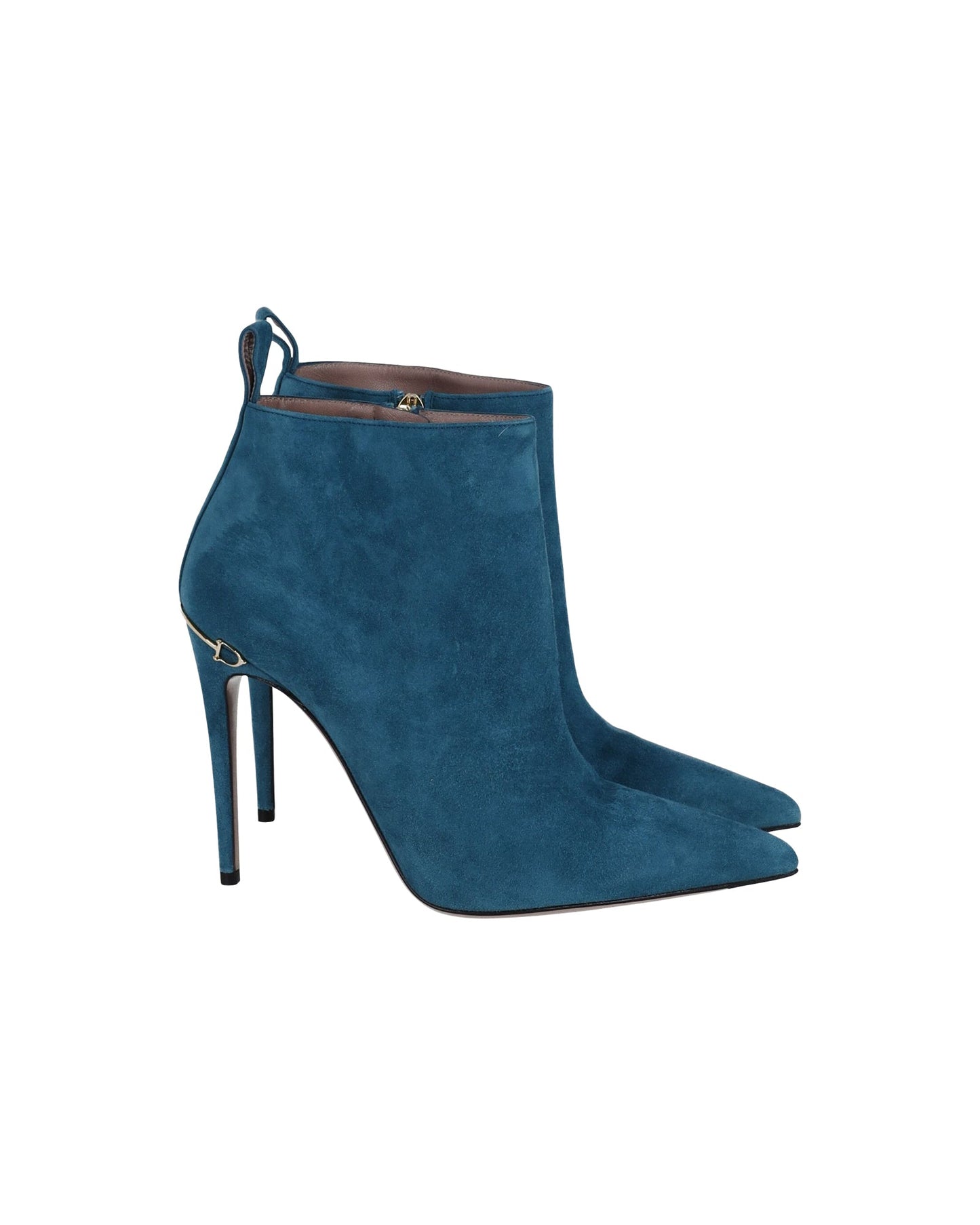 Luxury Gucci Trending 2025 Pointed Ankle Boots in Turquoise Blue Suede