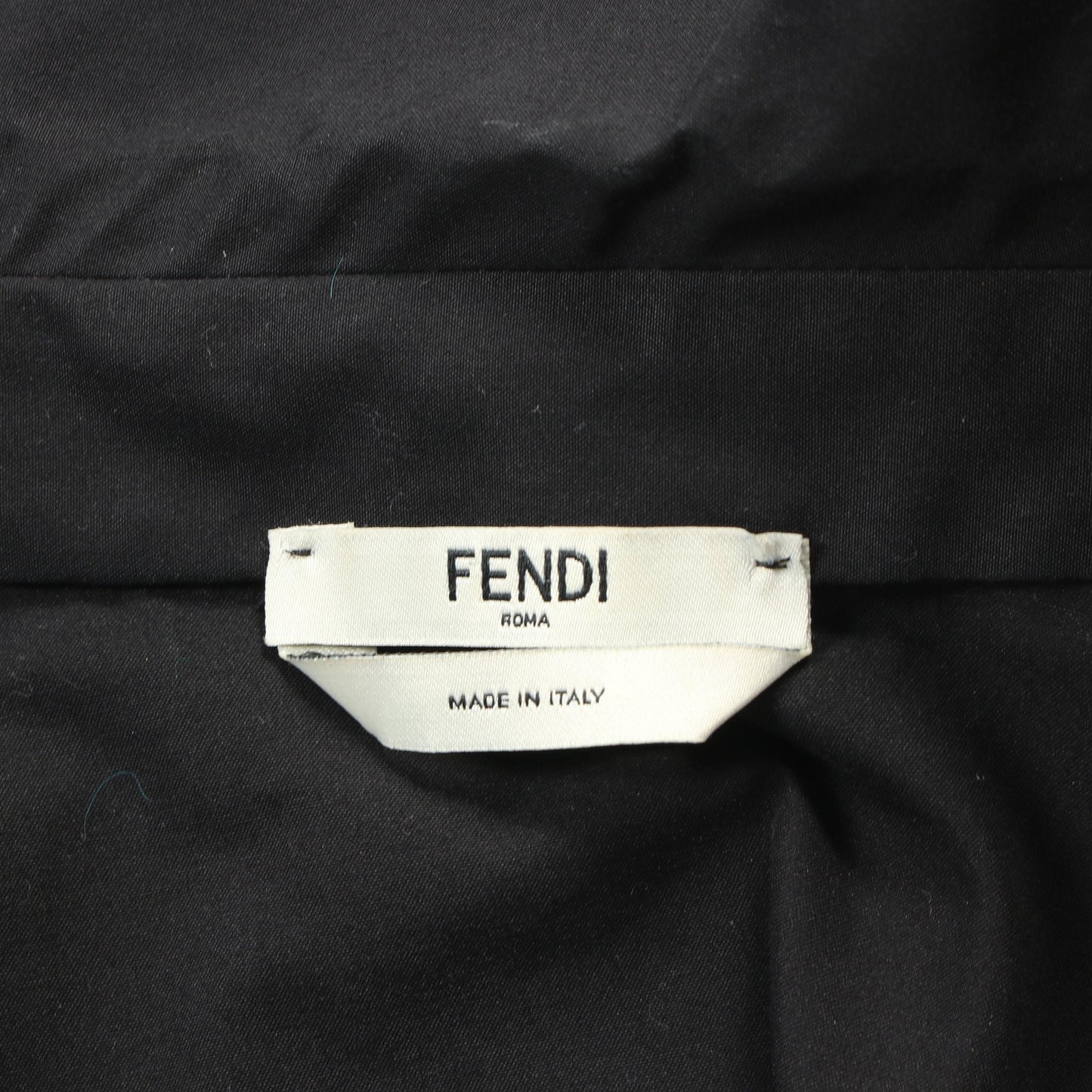Luxury Fendi Half zip Cut and sew Short sleeve Cotton Leather Black