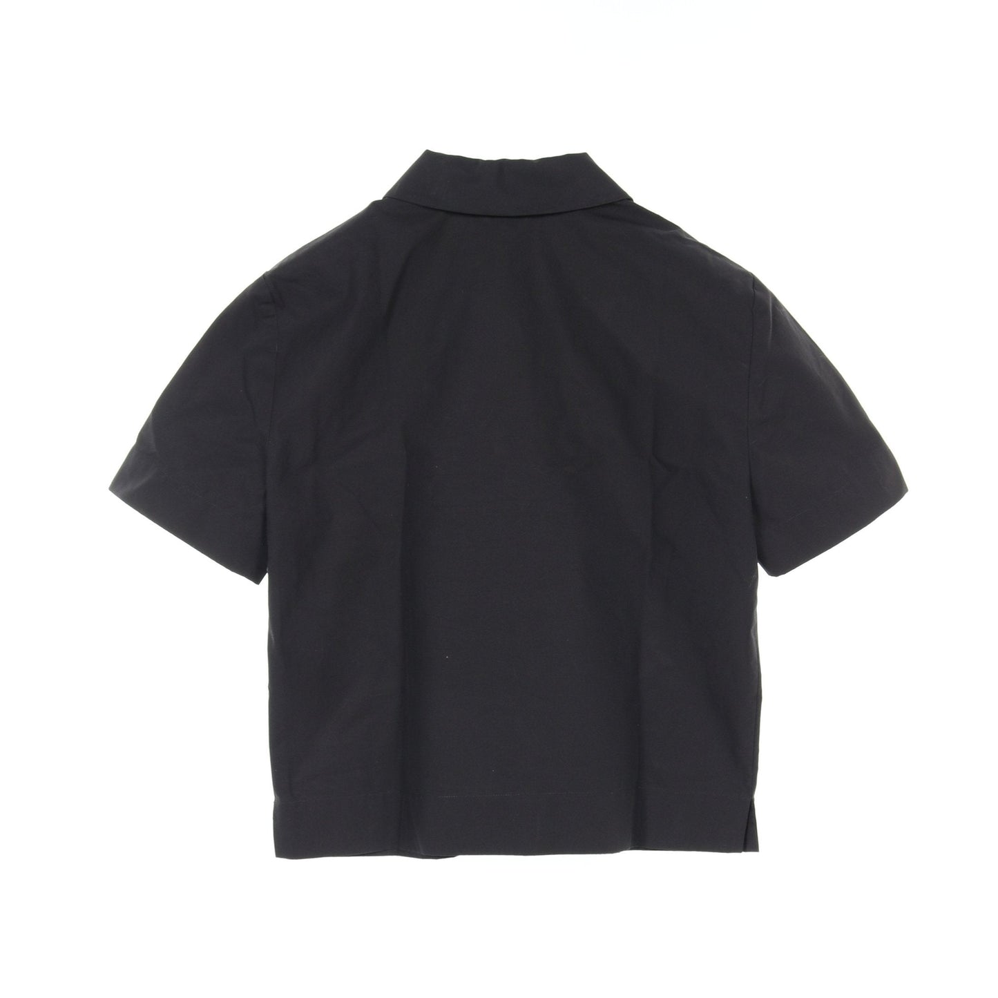 Luxury Fendi Half zip Cut and sew Short sleeve Cotton Leather Black